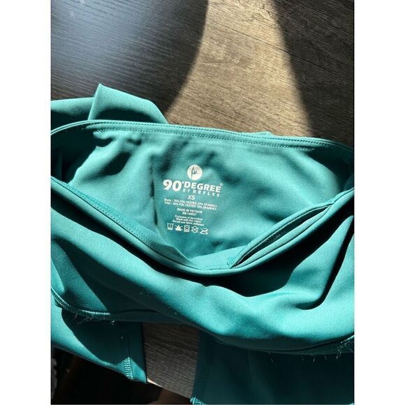 90 DEGREE BY REFLEX NWT women’s teal colored high rise athletic leggings in shad - Picture 3 of 7